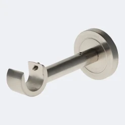 Kit de tringle à rideaux Nickel Mat 150cm Diam.20mm Embout Capuchon - Fixation Mur - Boulet