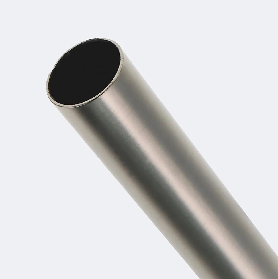 Kit de tringle à rideaux Nickel Mat 300cm Diam.28mm Embout Chapeau - Fixation Mur - Boulet