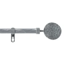 Kit de tringle déco avec embouts ronds martelés (120-210 cm - Gris clair)