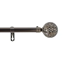 Kit de tringle embouts sphères sculptées (120-210 cm - Bronze)