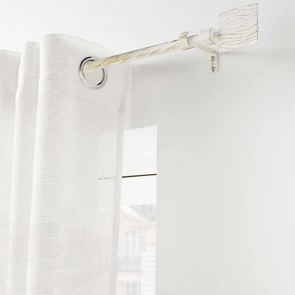 Kit de tringle extensible patiné or (120-210 cm - Blanc)