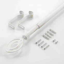 Kit de tringle extensible au style géométrique (120-210 cm - Blanc)
