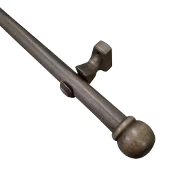Kit de tringles à rideaux simple embout boule L.150 cm x ⌀2.8cm satin marron noyer