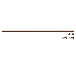 Kit de tringles à rideaux simple embout boule L.150 cm x ⌀2.8cm satin marron noyer
