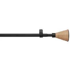 Kit de tringles à rideaux simple extensible GoodHome Araxos Ø 19mm L.120/210 cm acier mat noir