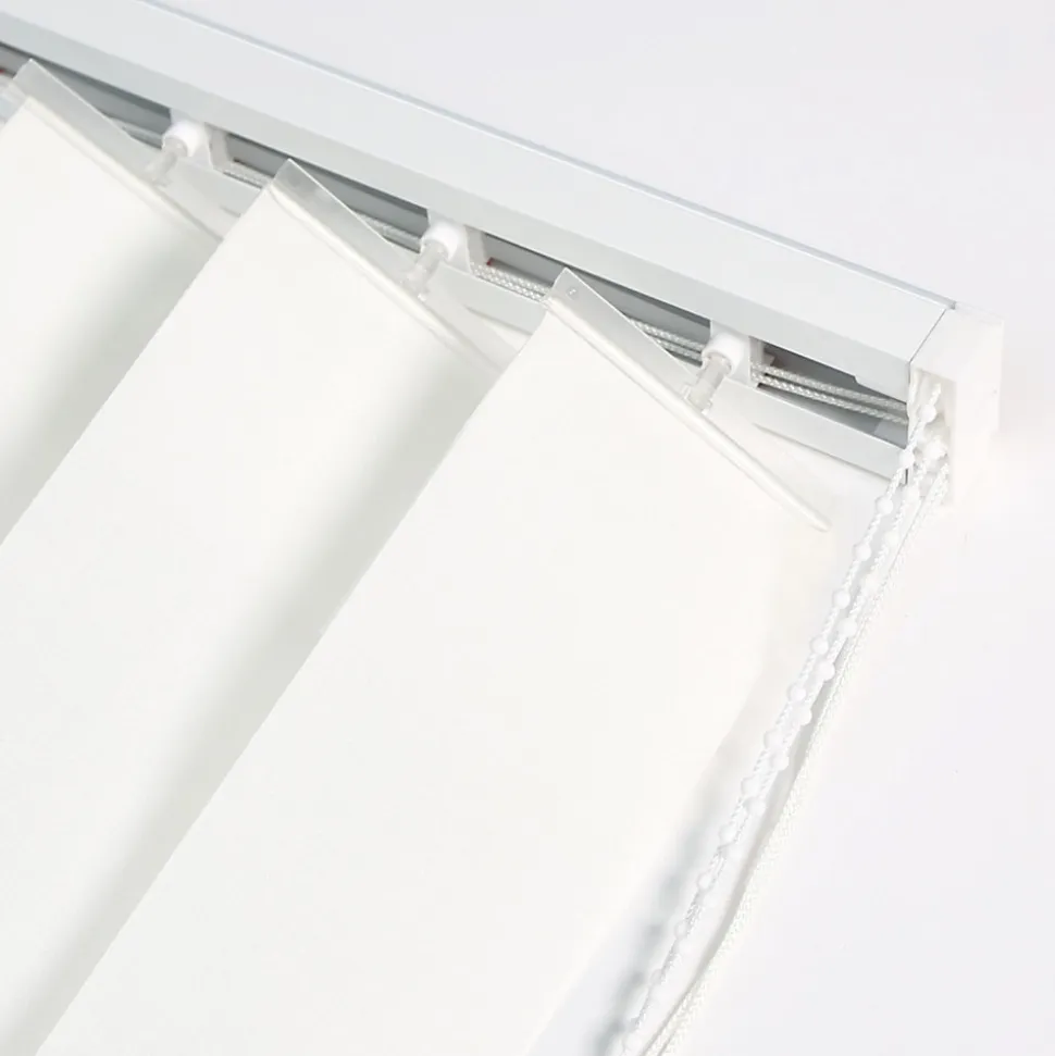 Kit rail et lamelles verticales orientables 127mm pour store califonien ouverture centrale blanc L.260 x L.300cm Madeco