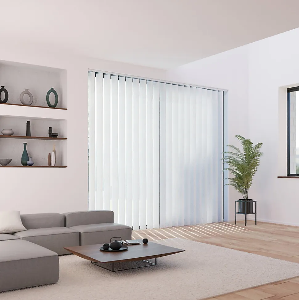 Kit rail et lamelles verticales orientables ouverture latérale blanc l.150 x H.260cm Madeco
