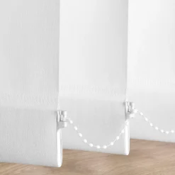 Kit rail et lamelles verticales orientables 127mm pour store californien ouverture latèral blanc L.260 x L.180cm Madeco