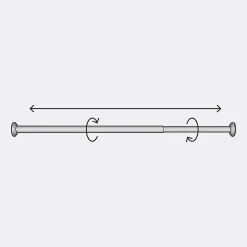 Kit tringle à rideaux extensible 120-210cm Entre-Mur Nickel Mat - Boulet