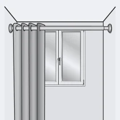 Kit tringle à rideaux extensible 120-210cm Entre-Mur Nickel Mat - Boulet
