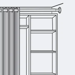 Kit tringle à rideaux extensible 120-210cm Entre-Mur Nickel Mat - Boulet