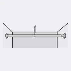 Kit tringle à rideaux extensible 120-210cm Entre-Mur Nickel Mat - Boulet