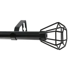 Kit tringle à rideaux extensible géométrique (120-210 cm - Noir)