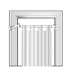 Kit tringle à rideaux Sans-Perçage Extensible 30-45cm Blanc - Boulet