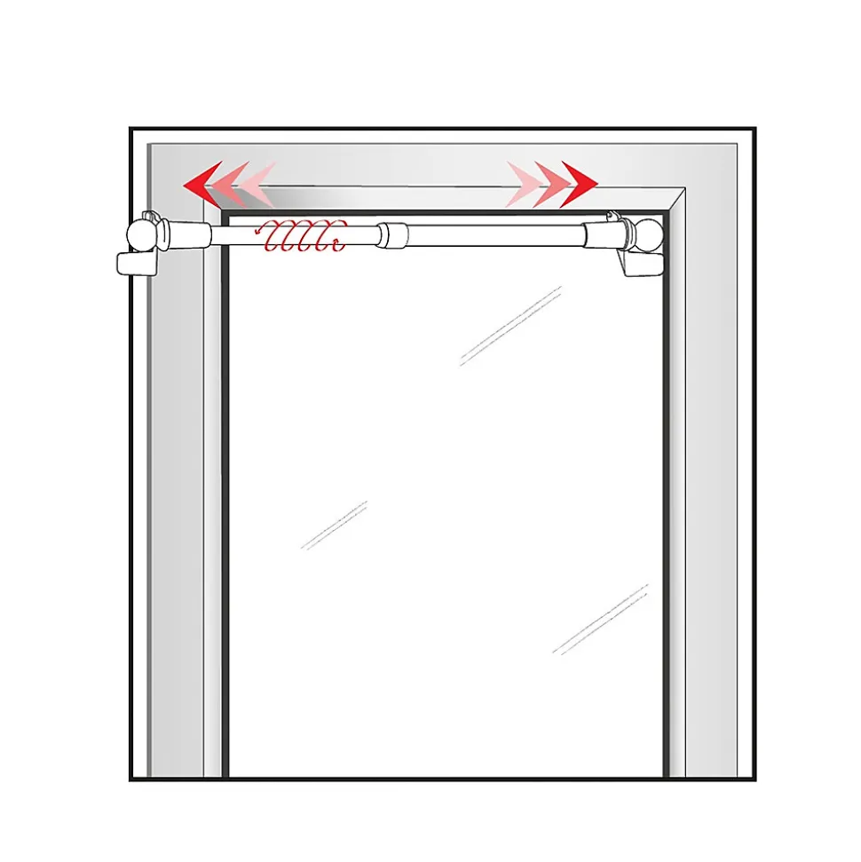 Kit tringle à rideaux Sans-Perçage Extensible. 60-80cm Blanc - Boulet