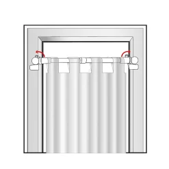 Kit tringle à rideaux Sans-Perçage Extensible. 60-80cm Blanc - Boulet