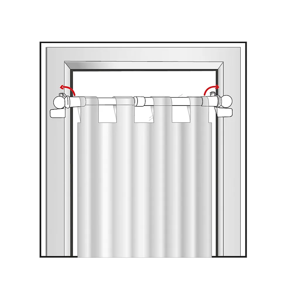 Kit tringle à rideaux Sans-Perçage Extensible. 60-80cm Blanc - Boulet