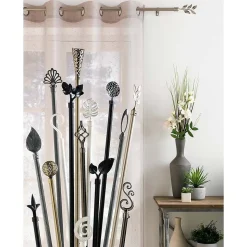 KIT TRINGLE DECO EXT. 19mm 120,210 CM PLAQUE GLOBA LAITON - 120 à 210 cm - Doré