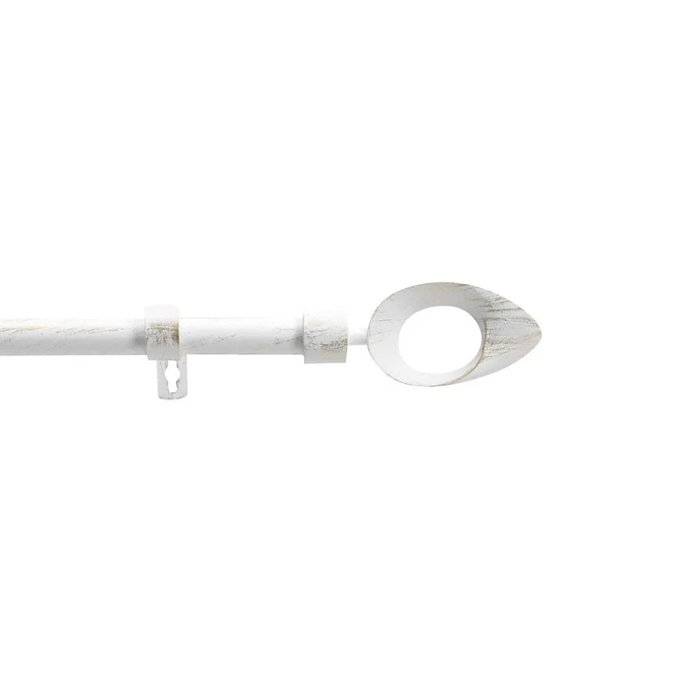 Kit tringle extensible 120 à 210 cm patiné Ovalon blanc or