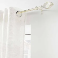 Kit tringle extensible 120 à 210 cm patiné Ovalon blanc or