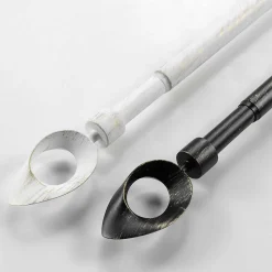 Kit tringle extensible 120 à 210 cm patiné Ovalon blanc or