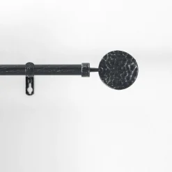 Kit tringle extensible 120 à 210 cm patiné Bullette noir argent