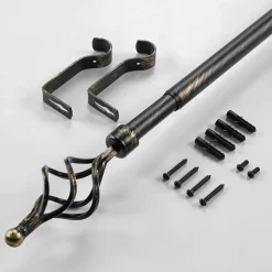 Kit tringle extensible 120 à 210 cm patiné Twisty noir or