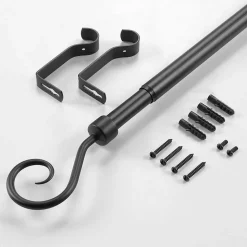 Kit tringle extensible 120 à 210 cm peint Arabesque noir