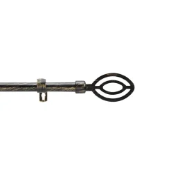 Kit tringle extensible 120 à 210 cm patiné Alpha noir or