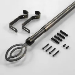 Kit tringle extensible 120 à 210 cm patiné Alpha noir or