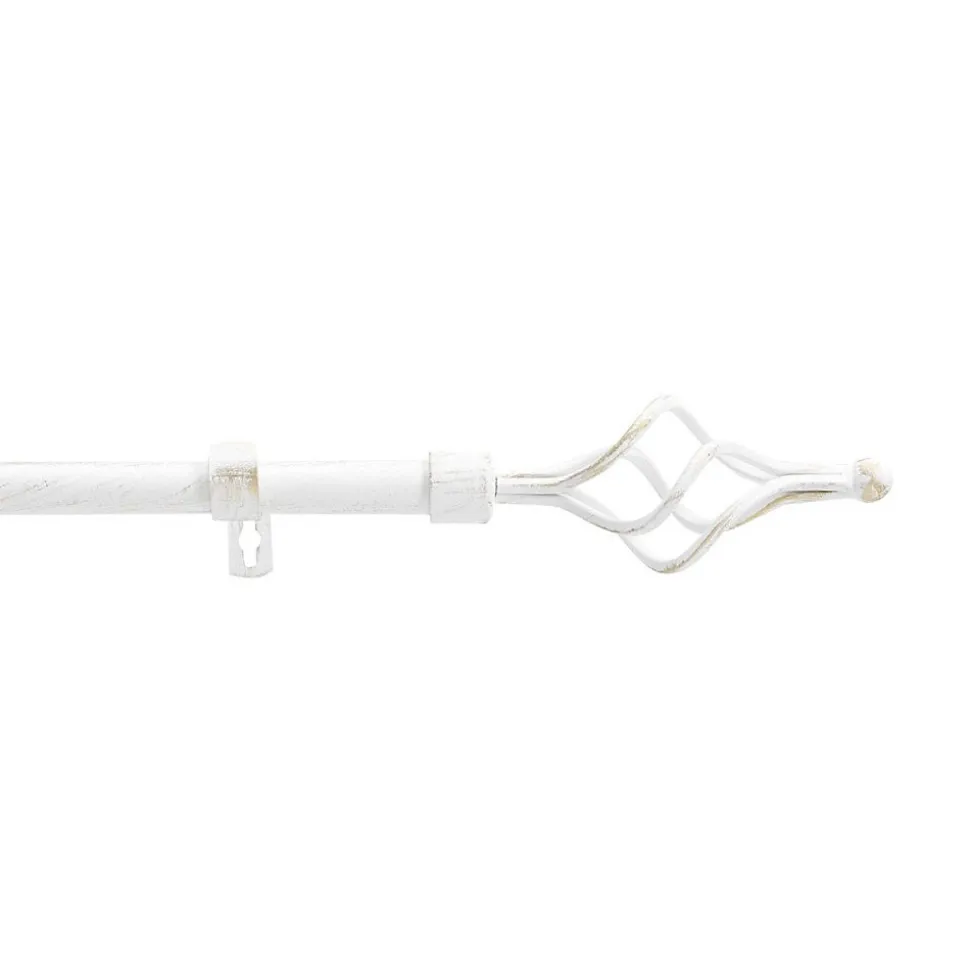 Kit tringle extensible 120 à 210 cm patiné Twisty blanc or