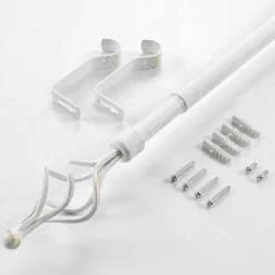 Kit tringle extensible 120 à 210 cm patiné Twisty blanc or