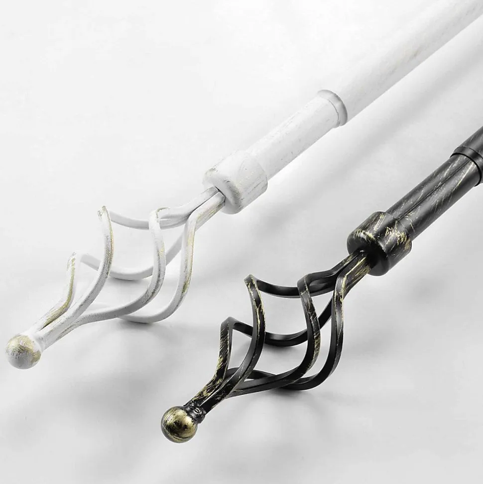 Kit tringle extensible 120 à 210 cm patiné Twisty blanc or