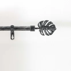 Kit tringle extensible 120 à 210 cm patiné Tropi noir argent
