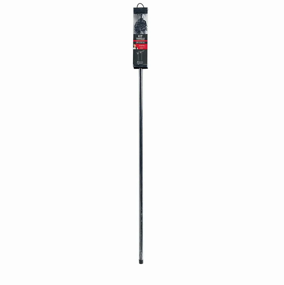 Kit tringle extensible 120 à 210 cm patiné Tropi noir argent