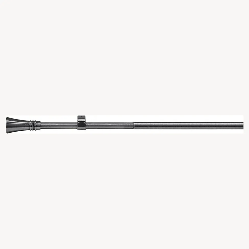 Kit tringle extensible embouts trompette (1.10 m-2 m - Argent)