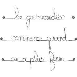 La gourmandise commence quand on n'a plus faim - Sculpture fil de fer 50-60 cm - Bijoux de mur