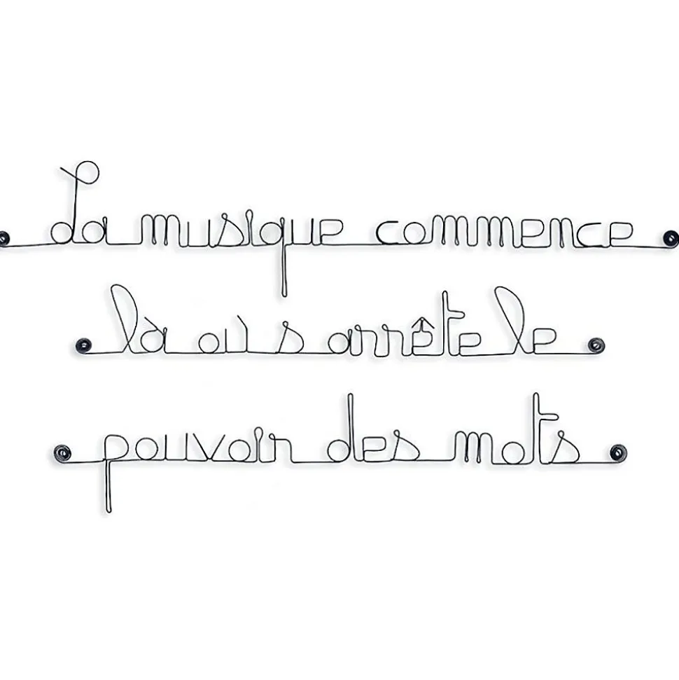 La musique commence là où s'arrête le pouvoir des mots - Sculpture fil de fer 60-75 cm - Bijoux de mur