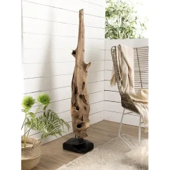 LALY - Objet décoration bois teck branche naturelle 'L'
