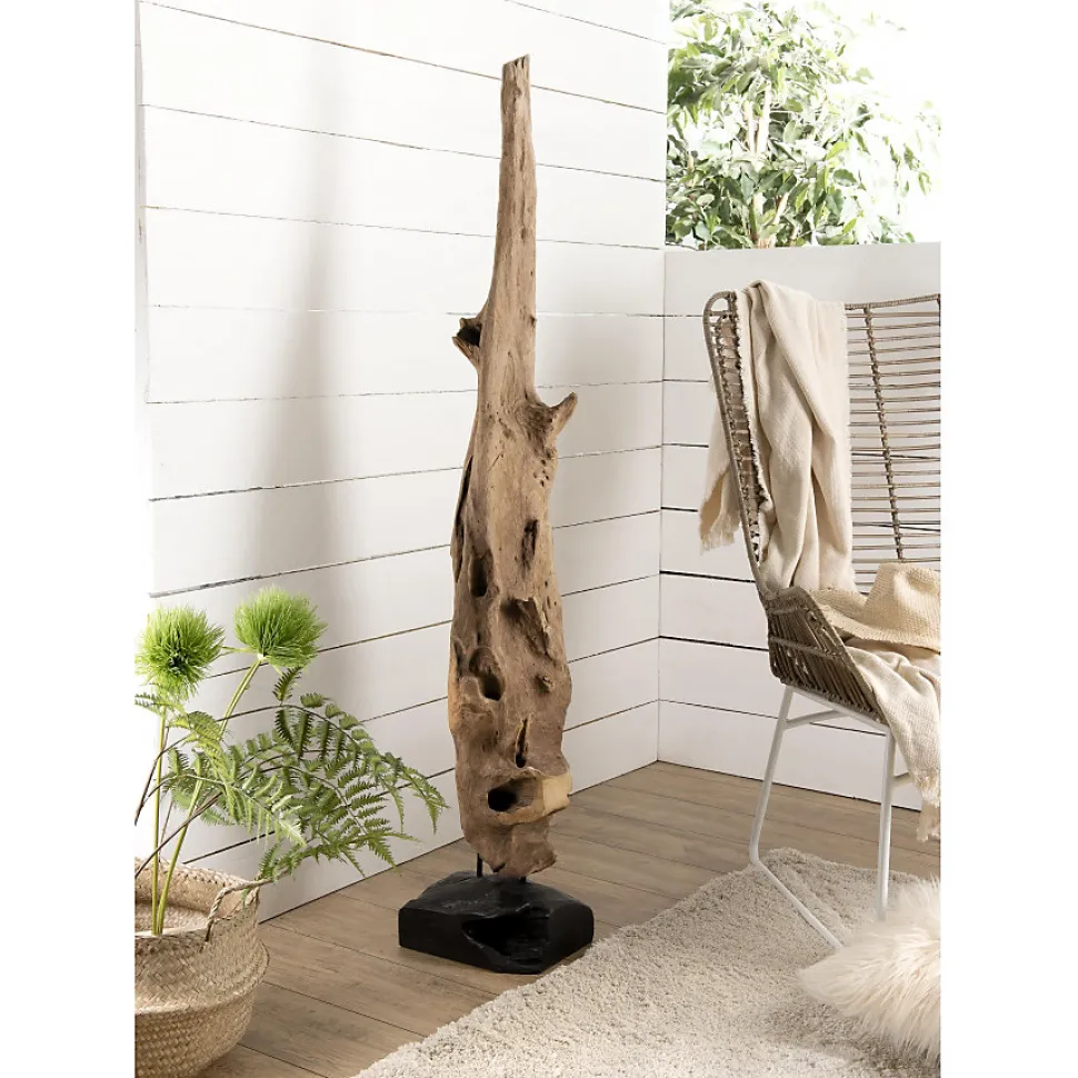 LALY - Objet décoration bois teck branche naturelle 'L'