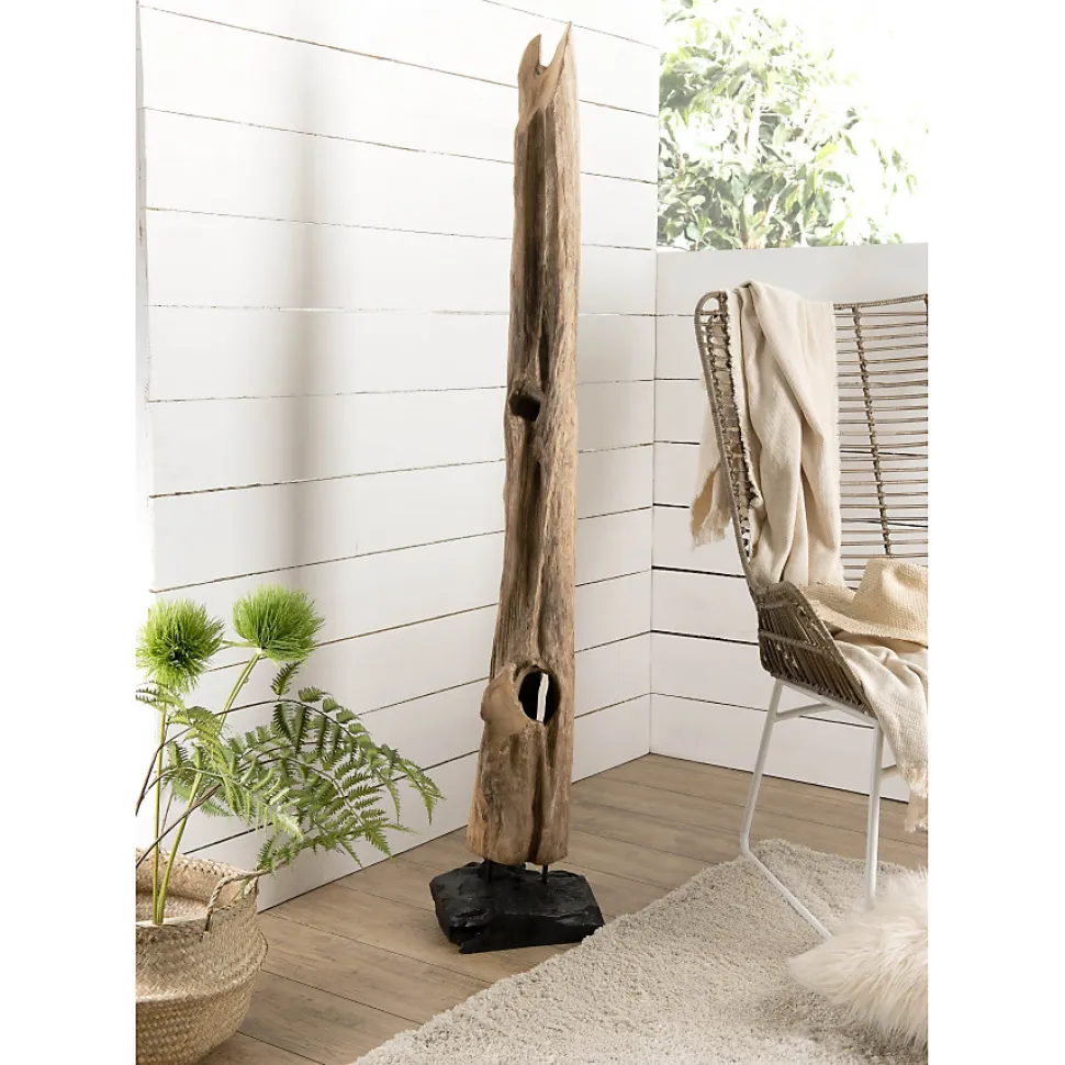 LALY - Objet décoration bois teck branche naturelle 'L'