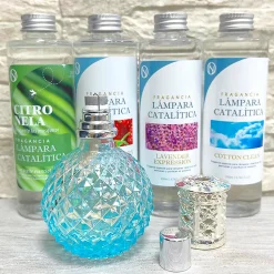 Lampe catalytique Blue Diamonds (100ml). Assainit l'environnement et élimine mauvaises odeurs et impuretés de air sans les masquer