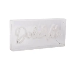 Lampe d'écriture LED 'Dolce Vita' Décoration pour l'intérieur 30 x 15 cm, en bleu et magenta-rouge