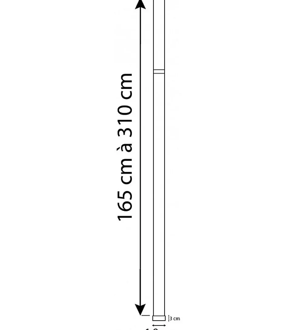 LANCASTER - Kit Tringle à Rideau Extensible diamètre 19mm - 165 à 310 cm