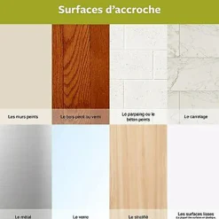 Languette accroche tableau pour cadres fins 3M Command, 24 pièces 5.4 kg