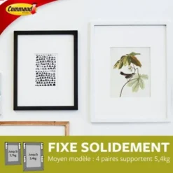 Languette accroche tableau pour cadres moyens 3M Command