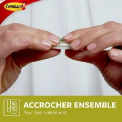 Languette adhésive accroche-tableaux grandes 3M Command max 7kg noir