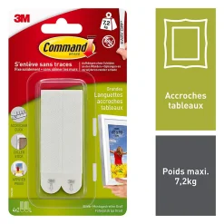 Languette de fixation pour tableaux grand modèle Blanc vendue par 8 pièces