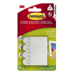 Languette de fixation pour tableaux petit modèle Blanc vendue par 8 pièces