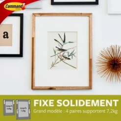 Languette de fixation pour tableaux grand modèle Noir vendue par 8 pièces